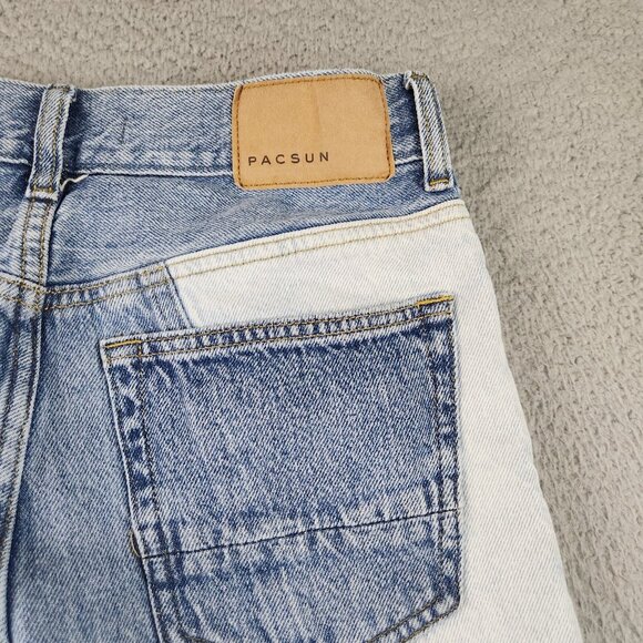 Pacsun Jeans Mens 28x25 Slim Fit Tapered Leg Mid Rise Skinny Patchwork Denim - Picture 10 of 10